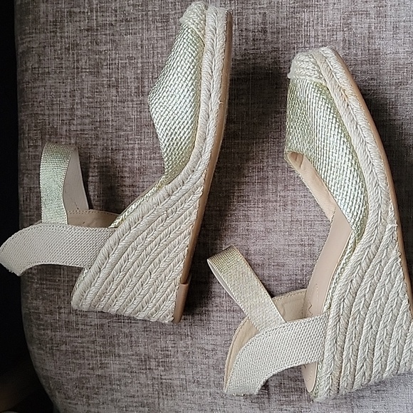 Ralph Lauren Gold Wedge Sandals - Picture 2 of 7